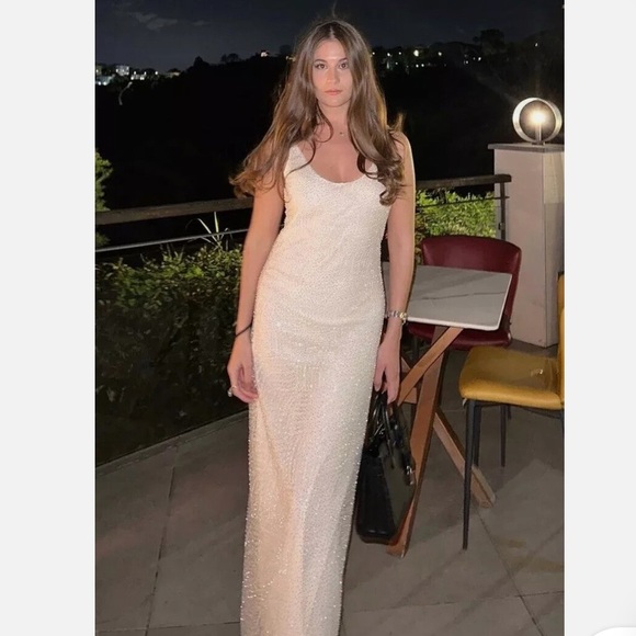 Zara Dresses & Skirts - Zara Sparkling Cream Maxi Dress